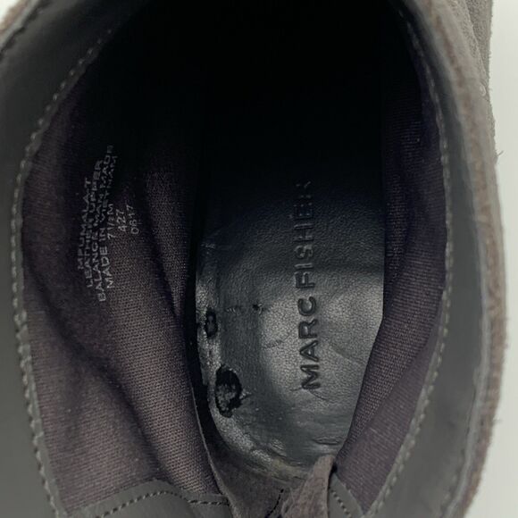 Marc Fisher Womens Suede Ankle Bootie Gray 7.5M Umala-T Round Toe Silver Studs - Picture 10 of 12
